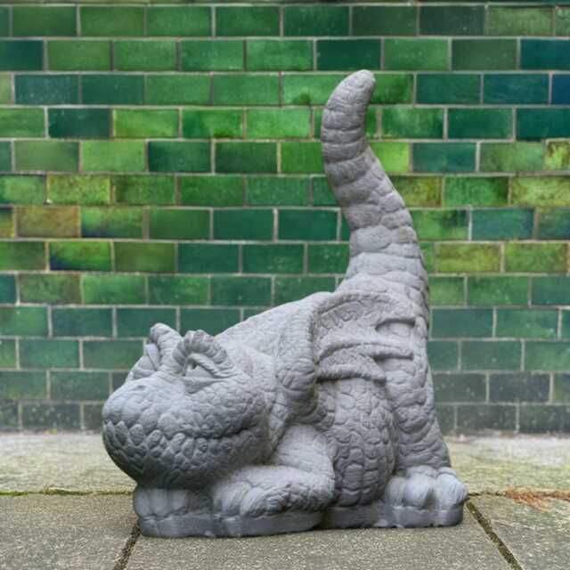 Concrete Cute Dragon Statue Stone Baby Figure Cement Sculpture Fantasy Garden Ornament Mythical Creature Decor Dragon Figurine - image 1