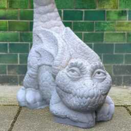 Concrete Cute Dragon Statue Stone Baby Figure Cement Sculpture Fantasy Garden Ornament Mythical Creature Decor Dragon Figurine - thumbnail 4