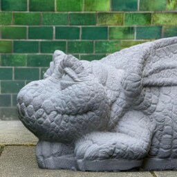 Concrete Cute Dragon Statue Stone Baby Figure Cement Sculpture Fantasy Garden Ornament Mythical Creature Decor Dragon Figurine - thumbnail 3