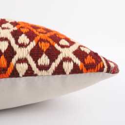 Handwoven Kilim Pillow Cover, Bohemian Accent Throw, 8x16 - thumbnail 4