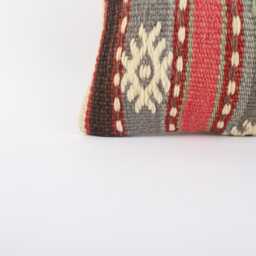 Handwoven Kilim Pillow Cover, Bohemian Accent Throw, 8x16 - thumbnail 2