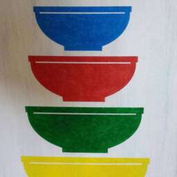 Pyrex Wood Sign Rustic Distressed Large Wall Hanging Primitive Kitchen Decor Farmhouse Gooseberry Nesting Bowls - thumbnail 4