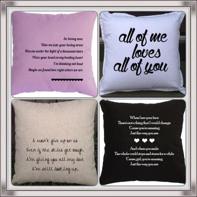 Custom Wedding Song Lyric Pillow, Personalized Cotton Throw Pillow - image 1