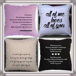 Custom Wedding Song Lyric Pillow, Personalized Cotton Throw Pillow - thumbnail 1
