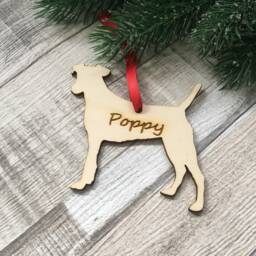 Personalized Jack Russell Christmas Ornament Laser Cut Wooden Xmas Decor - thumbnail 2