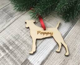 Personalized Jack Russell Christmas Ornament Laser Cut Wooden Xmas Decor - thumbnail 1
