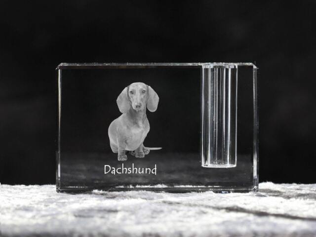 Dachshund, Crystal Pen Holder With Dog, Souvenir, Decoration, Limited Edition, Collection - image 1