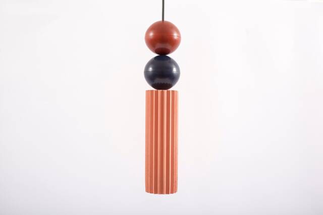 Handmade Concrete Pendant Light With Epoxy Spheres - image 1