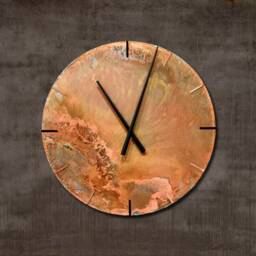 Round Wall Clock, Copper Clock Made Of Copper, Large Industrial Patina, Art - thumbnail 2