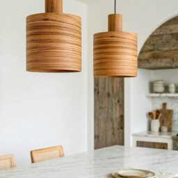 Wood Kitchen Island Pendant Light, Modern Dining Room Minimal Chandelier Lighting - thumbnail 3