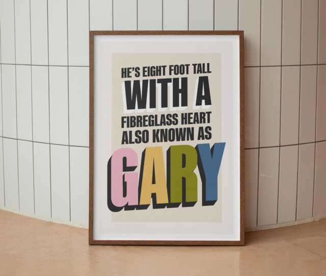 He's Also Known As Gary Inspired Lyrics Print - Wall Art A4 A3 A5 Unframed Indie Music Rock - image 1