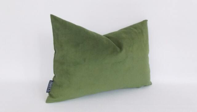 Green Velvet Lumbar Pillow Cover Decorative Cotton Pillow, All Sizes - image 1