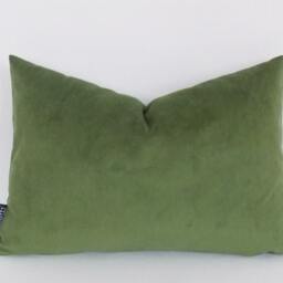 Green Velvet Lumbar Pillow Cover Decorative Cotton Pillow, All Sizes - thumbnail 4