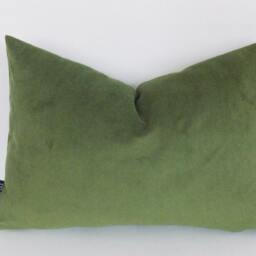Green Velvet Lumbar Pillow Cover Decorative Cotton Pillow, All Sizes - thumbnail 2