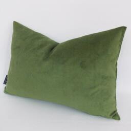 Green Velvet Lumbar Pillow Cover Decorative Cotton Pillow, All Sizes - thumbnail 3