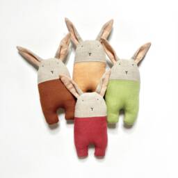 Upcycled Linen Baby Bunny Rattles - thumbnail 2