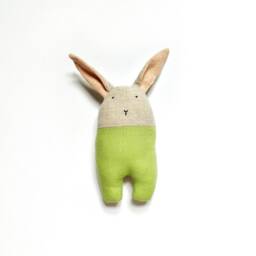 Upcycled Linen Baby Bunny Rattles - thumbnail 3