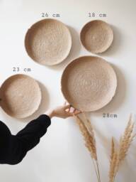 Set Of 4 Wall Hanging Basket, Woven Baskets, Basket Decor, Boho Jute Art, African Set, Living Room Wabi Sabi - thumbnail 1