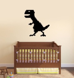 Pixel Dinosaur Vinyl Wall Decal Kids Play Room Gamer Art Stickers Mural - #2664Di - thumbnail 1