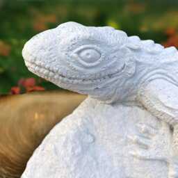 Outdoor Lizard Sculpture Concrete Reptile Statue Cement Figurine Garden Decoration Handmade Front Door Ornament Gift - thumbnail 2