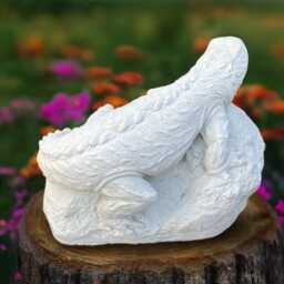 Outdoor Lizard Sculpture Concrete Reptile Statue Cement Figurine Garden Decoration Handmade Front Door Ornament Gift - thumbnail 4