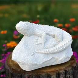 Outdoor Lizard Sculpture Concrete Reptile Statue Cement Figurine Garden Decoration Handmade Front Door Ornament Gift - thumbnail 3