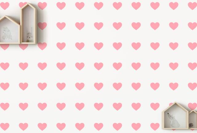 Heart Vinyl Wall Decals, Scandinavian Nursery Decor, Valentine Stickers - image 1