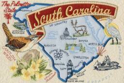 South Carolina State Pillow With Deather Insert - thumbnail 4