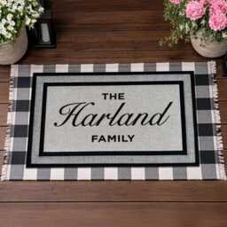Personalised Housewarming Welcome Mat, Custom Family Porch Rug - thumbnail 3