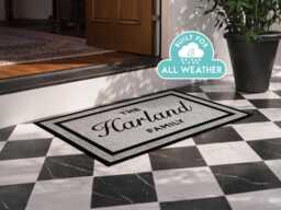 Personalised Housewarming Welcome Mat, Custom Family Porch Rug