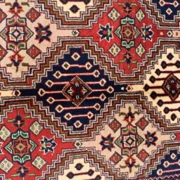 Red Afghan Runner Rug, Hand Knotted Wool, Geometric Turkmen Design, 3x7 Ft - thumbnail 3