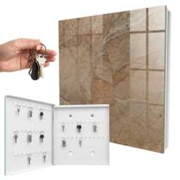 Earth Pattern Key Cabinet For Home, Brown Industrial Box, Minimalist Textures, Lovers Of Nature & Elegance - thumbnail 2