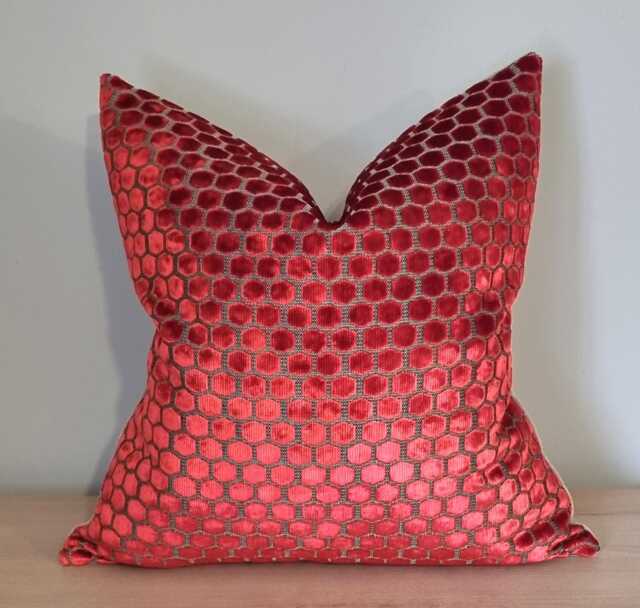 Designers Guild Jabot Pimento & Omega Velvet Cushion Cover 45x45 cm - image 1