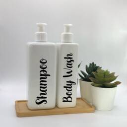Personalised White Square Soap Dispenser Bottle With Gloss Pump 250Ml & 500Ml - thumbnail 2