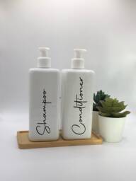 Personalised White Square Soap Dispenser Bottle With Gloss Pump 250Ml & 500Ml - thumbnail 1