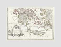 Historical Greek Islands Map Print Southern Aegean Historic Poster - thumbnail 1