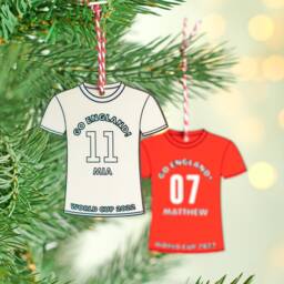Personalised World Cup England Christmas Decoration