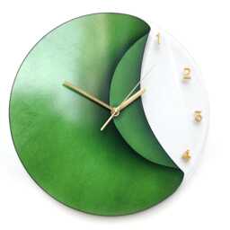 Rustic Green Large Glass Wall Clock Oversized Art Deco Home Decor - thumbnail 2