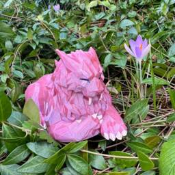 Pink Crystalline Druid Cat 3D Printed Figure 15cm - thumbnail 3