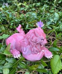 Pink Crystalline Druid Cat 3D Printed Figure 15cm