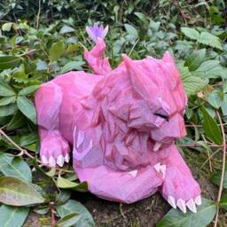 Pink Crystalline Druid Cat 3D Printed Figure 15cm - thumbnail 4