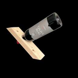 Handmade Wooden Balancing Wine Holder Rustic Gravity Stand - thumbnail 3