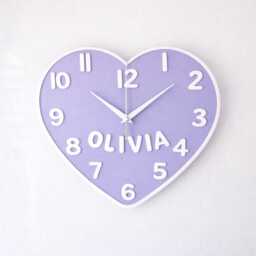 Personalized Heart-Shaped Wall Clock/Children's Bedroom With Name - thumbnail 3