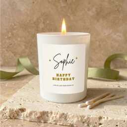 Personalised Happy Birthday Candle, Custom Name Sparkle Gift For Her - thumbnail 1