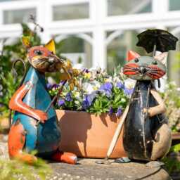 Pair Of Upcycled Metal Cat Ornaments - thumbnail 1