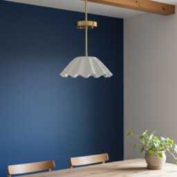 Mid Century Brass Semi-Flush Mount Ceiling Light Handmade Geometric Pendant Lamp Vintage Style - thumbnail 3
