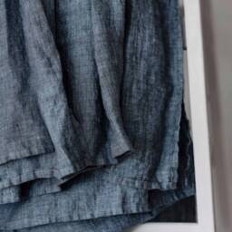 Blue Jeans Linen Curtain Panel, Denim Melange Curtains, Soft & Relaxed Drop in Blue Other - thumbnail 2