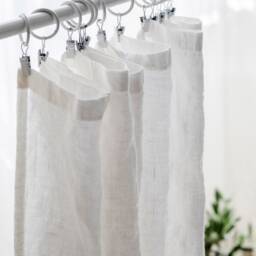 Blue Jeans Linen Curtain Panel, Denim Melange Curtains, Soft & Relaxed Drop in Blue Other - thumbnail 4