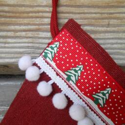 Set Of 3 Christmas Stocking Gift Decor Holiday Personalized Burlap Ornament - thumbnail 4