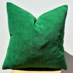Green Chenille Pillowcase, Kelly Soft Throw Pillow, Christmas Pillows, Fall Decor, 20x20 - thumbnail 1
